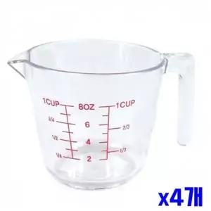 투명 계량컵 250ml 4개 비커 라면계량컵 용컵 편리한 도구 홈베이킹