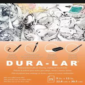 Grafix DuraLar 0.005 필름 무광 반투명 9 x12 제도용 마일라 아세테이트의 경제적인 대안 연필 잉크 목탄