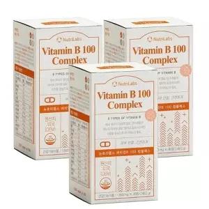 뉴트리랩스 비타민B 100 컴플렉스 활력 에너지 피로 관리 1650mg 90정 X 3개