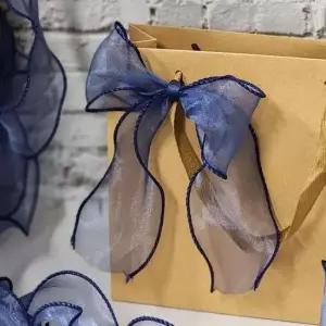 망사 포장 리본 블루 선물포장장식 꽃포장리본 선물포장재 장식리본