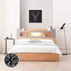 동서가구 알리스 LED 조명 수납 퀸 침대 Q 양면매트 DF924287