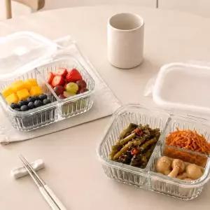 /상상앤드 1+1 디유 템바보드 내열유리 반찬통 2칸 640ml