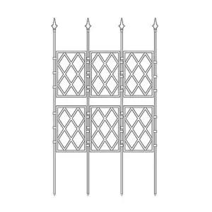 A정원 플랜트 파티션 3칸 130cm 블랙 식물 지지대-WFOADIS