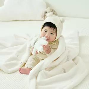 몽글몽글 데이지 자수 마이크로화이버 아기 블랭킷 유모차담요 신생아담요