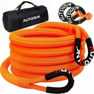 오토덩크 3/4인치 x 20인치 키네틱 리커버리 및 견인 로프(18 700파운드) 4WD 픽업 트럭 SUV ATV UTV(오렌지)용 소프트 3/4 x20FT Rope Orange