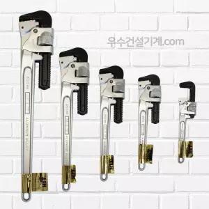 HIT 히트 프로알루미늄 파이프렌치 AL 250mm (10) ~ 600mm (24) 은색 (일본생산품)