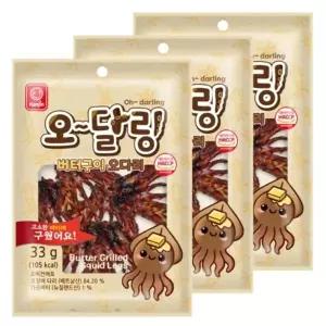 한진식품 오달링 버터구이 오다리 33g 3개