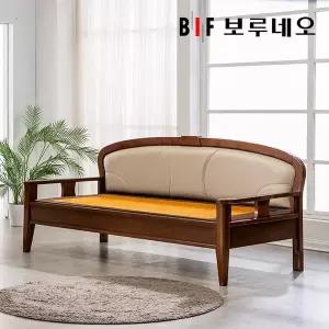 [보루네오하우스]뜨끈뜨끈 곡선쿠션 온도조절 황토흙 온돌쇼파 (가로224cm/전국무배)