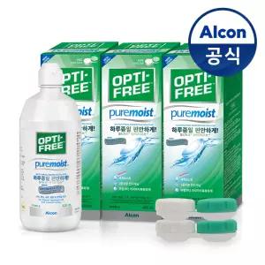 옵티프리 렌즈세척액 퓨어모이스트 420ml 3개+렌즈케이스