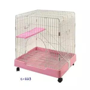 [셀러허브]아델라 고양이장 1단 철장 고양이집 이동장 핑크 (S12166663)