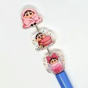 [셀러허브 생활리빙]볼펜꾸미기 볼꾸 동대문 꾸미기 DIY 짱9 알록달록 미니 랜덤 캐릭터 아크릴 (49758732