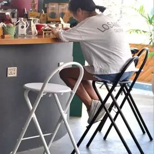 접이식 의자 모던 높은 발코니 야외용 바스툴 북유럽 원목 폴딩 체어 아웃도어