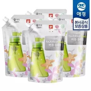 [애경]순샘 버블올리브 주방세제 리필 1L x4개 +주방세제200ml 2개증정