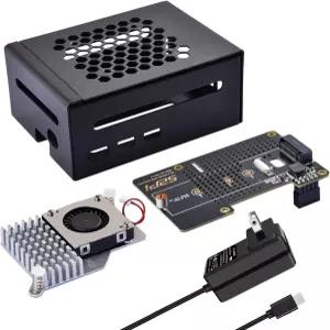 라즈베리 파이 5용 GeeekPi 메탈 케이스 5 공식 액티브 쿨러 N04 M.2 NVMe SSD PCIe 주변기기 보드 8GB 27W