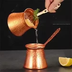 황동 손잡이 커피 메이커 터키 포트 핸드 해머 구리 드립 Cezve Ibrik 우유 보온병 컵 모카 액세서리