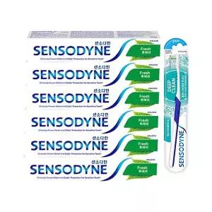 센소다인 시린이케어 후레쉬민트 치약 100g, 6개+딥클린 칫솔, 1개