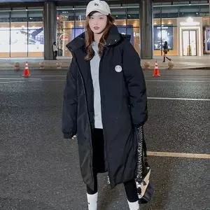 여성가죽자켓 데일리 캐주얼 하이넥 후드 패딩 점퍼