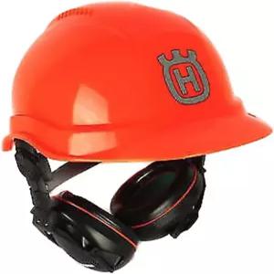 Husqvarna 592752701 금속 메쉬 페이스 쉴드가 있는 전기톱 헬멧 청력 보호를 위한 조절 가능한 이어 머프
