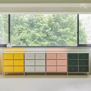 [모로] 파오 800 미드센츄리 모듈 포인트 수납장 서랍장 3단 6칸