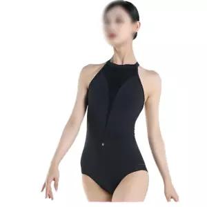 홀터 무용복 점프 블랙 취미 연습 발레복 벚꽃 의상 애쉬 레오타드