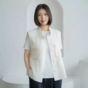 엄마옷 마담4060 사파리린넨조끼 -QVE2606001-
