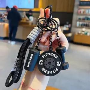 [디베르지니] 블랙 헬스 키링 원판 쉐이크통 덤벨 운동 크로스핏 키홀더 가방키링 빽꾸 가꾸