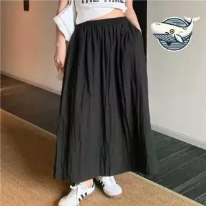 부드러운 면재질 플레어 롱스커트 여름 A라인 머메이드 미니 치마 롱 여름 플 여성 스커트