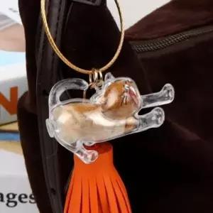 ( )메모리얼 고양이 털 보관 키링 하품하는냥이