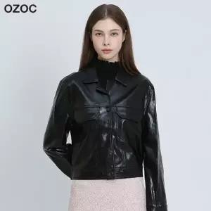 [오조크(OZOC)] 셔츠형 레더 숏 자켓 (택가격: 199000원)