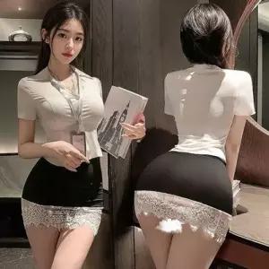 오피스퀸여비서 코레 섹시 망사 란제리 속옷소품 섹시슬립