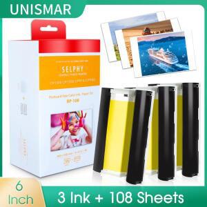 6 인치 호환 Canon Selphy CP1300 CP1200 CP1000 CP910 Selphy CP1300 컬러 인화지 프린터 사진 KP108IN 용