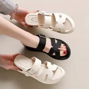 제이시 발편한 7CM 웨지힐 통굽 여름 슬리퍼 S227