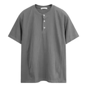 [해리슨] B라인 단추 헨리넥 반팔티 LWD1180