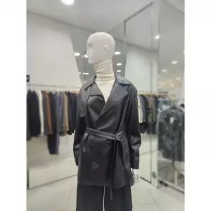 한정수량 보브 신세틱 레더 벨티드 트렌치 자켓 (7125475501)