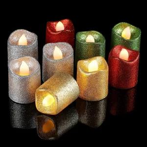 Honoson 24 팩 혼합 색상 양초 파티 장식 불꽃 없는 LED 차 조명 배터리 작동 할로윈 크리스마스