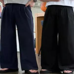[이룰]아쿠아 쿨링 투턱 YKK 여름 롱 와이드 슬랙스 3colors
