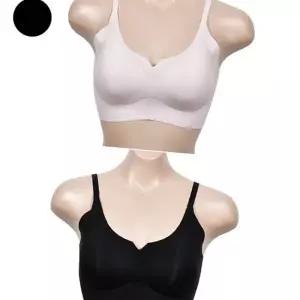 [라일리여성언더웨어] Rly 노와이어 실리콘끈 브라 여성브라런닝 패드일체형브