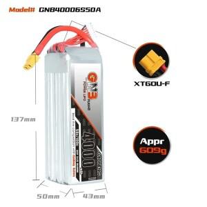 가오넝 GNB 4000mAh 6S 50C 22.2V XT60 리포 배터리 FMS 70mm EDF 제트 3D 비행기 크기 헬리콥터