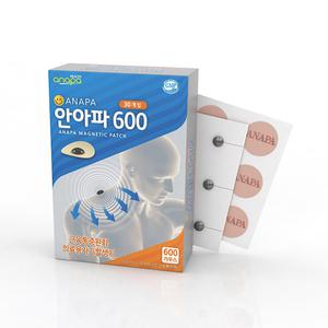 안아파600 60매 자석파스 동전 자석패치 손목 허리 팔꿈치 어깨 무릎 목 근육통 완화 일본비교