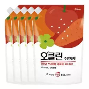 무궁화 오클린 친환경 프리미엄 주방세제 리필 1.0L X 5개