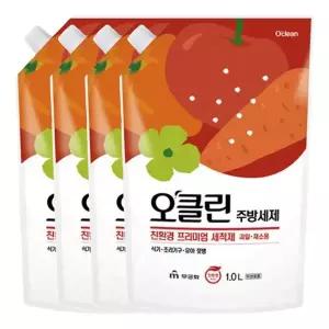 무궁화 오클린 친환경 프리미엄 주방세제 리필 1.0L X 4개