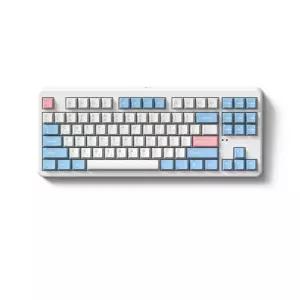 FL-ESPORTS X80 유무선 블루투스 가스켓 마운트 기계식 키보드 버블 블루, 저소음 스노우축