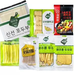 마라탕 세트 포두부 유부롤튀김 푸주 두유피 납작당면 옥수수 분모자 마라탕소스 재료