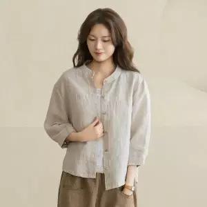 [마담4060]엄마옷 마담4060 [내추럴포엠]린넨차이나셔츠 여성 데일리 자켓 -RJK2605002-