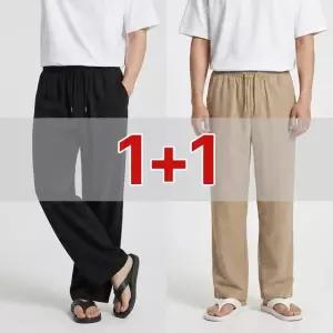 [파라고나] 1+1 쿨믹스 린넨 라이크 밴딩 팬츠 M25LP102
