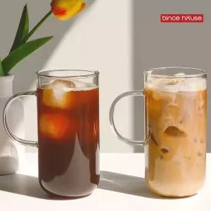 내열유리컵 650ml 대용량 물컵 카페 테이블웨어 캡슐커피 잔