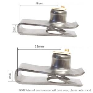 10pcs 확장 길이 스테인레스 U 형 클립 스레드 M8 M6 8mm 6mm 리드 너트 판스프링 Q312 자동차 바이크 오토