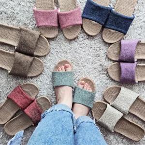 실내용 슬리퍼 여름 린넨 거실 실내화 거실화 사무실 층간 소음 방지