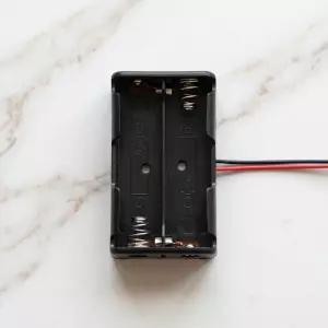 배터리 홀더 2구 건전지 케이스 소켓 전선형 diy 부품 블랙 18650케이스 전지케이스 배터리박스