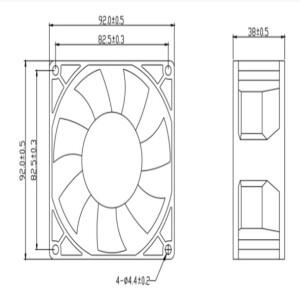 RUNDA RD9238B24M-S DC 24V 0.58A 92x92x38mm 2-와이어 서버 냉각 팬
